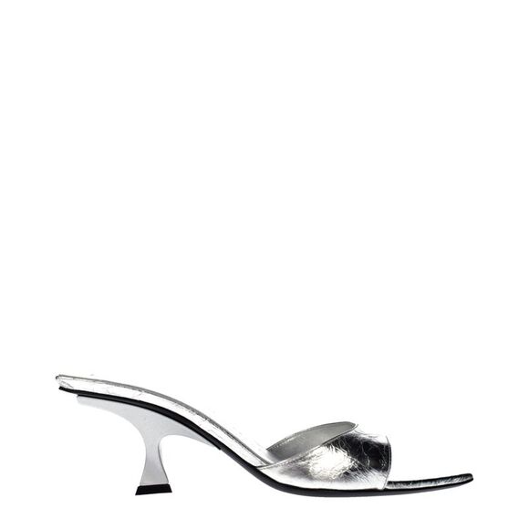 The Attico Shoes - The Attico Gray Leather Flat Women's Sandals